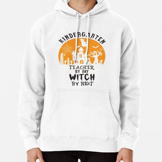 Discover Kindergarten Teacher By Day Witch By Night, Funny Halloween T-shirt Gift Ideas, Hoodies