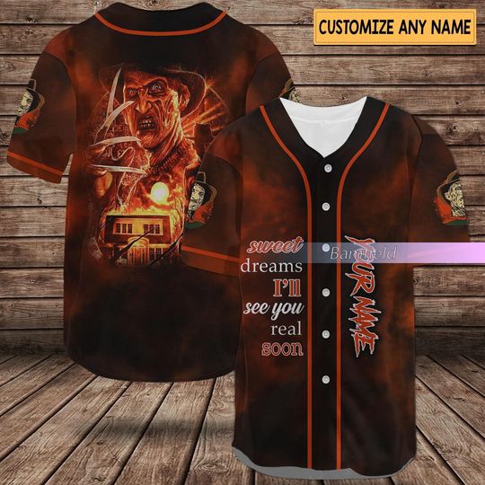 Discover Freddy Krueger Baseball Shirt, Horror Movie Jersey, Nightmare On Elm Street Shirt