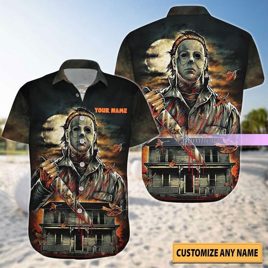 Discover Michael Myers Hawaiian Shirt, Horror Movie Button Up Shirt