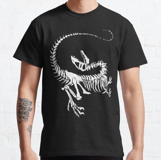 Discover Velociraptor Fossil | Black T-shirts