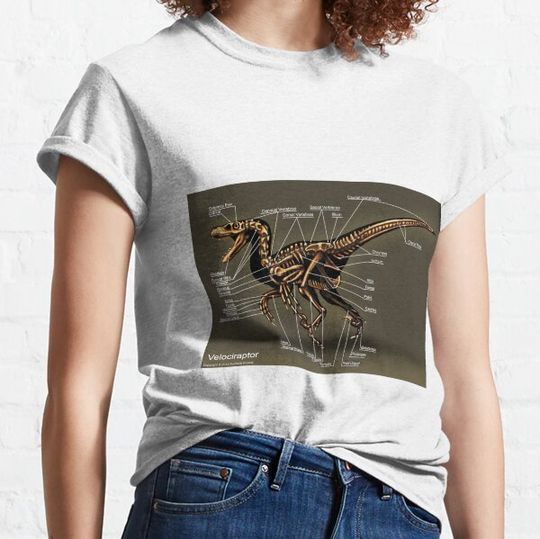 Discover Velociraptor Skeleton Study T-shirts
