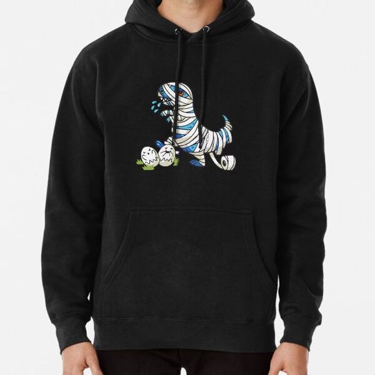 Discover Halloween Skeleton Riding Mummy Dinosaur Hoodies