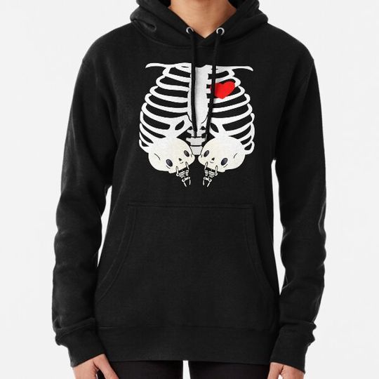 Discover Baby Twins Skeleton Ribcage - Pregnant Halloween Hoodies