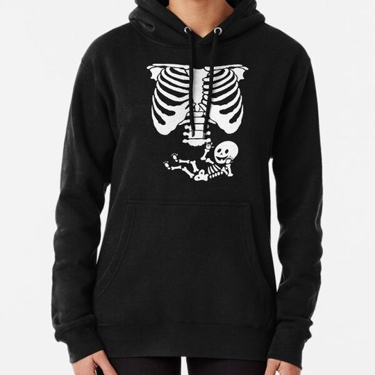 Discover Baby Skeleton Ribs Halloween Maternity Pregnant Simple Halloween Costume Idea Design Hoodies
