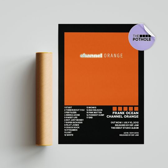 Discover Frank Ocean Posters / Channel Orange Poster / Nostalgia Ultra Tracklist / Album Cover Poster