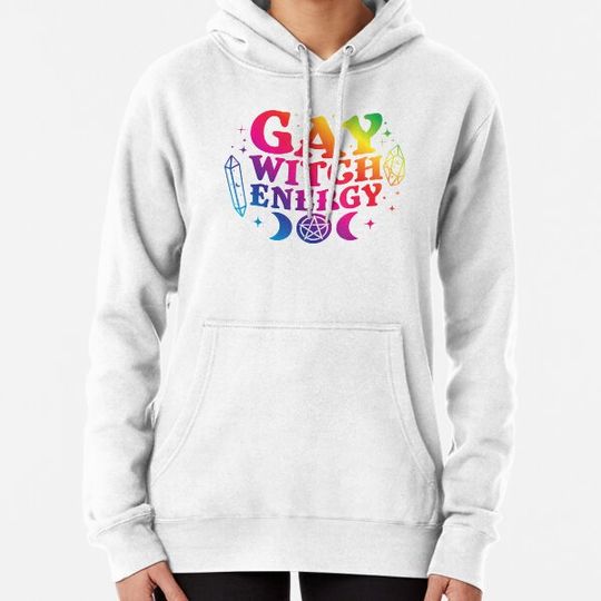 Discover Gay Witch Energy Rainbow Pride Crystals Witchy Hoodies
