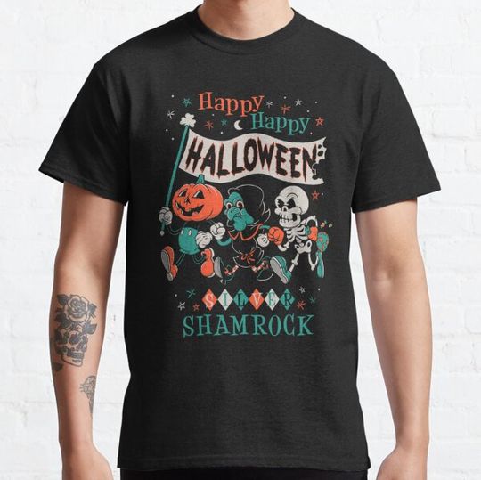 Discover Happy Halloween Vintage Cartoon - Silver Shamrock - Creepy Cute Pumpkin T-shirts