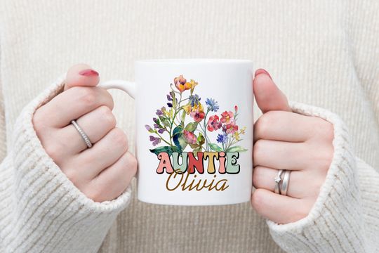 Discover Wildflowers Mug, Personalized Auntie Mug, Gift for Auntie, Custom Gift for Aunt