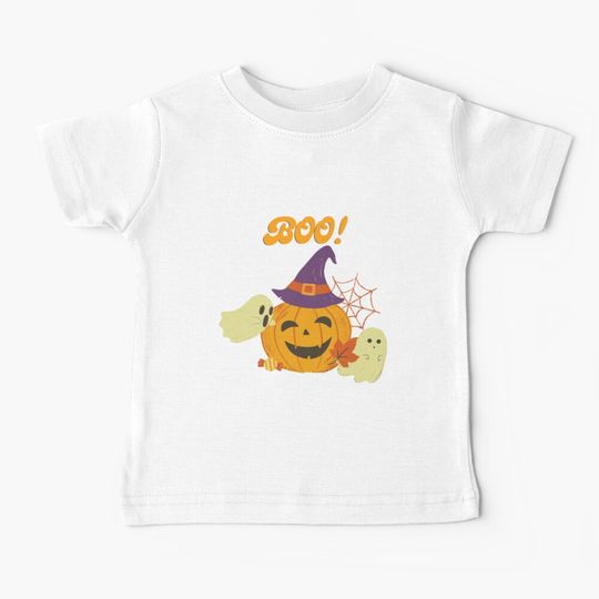 Discover Ghost Pumpkin Spooky Halloween Baby T-Shirt