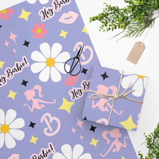 Discover Hey Barbie! flowers Wrapping Paper