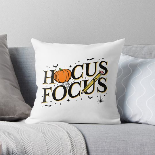 Discover Hocus Focus Teacher Throw Pillow