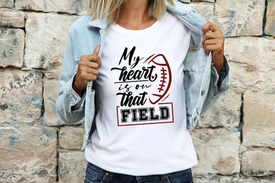 Discover My Heart is on That Field Football shirt, Football Mom Shirt