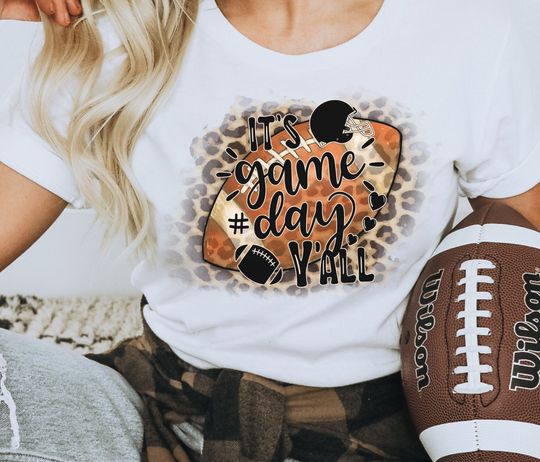 Discover It's Game Day Y'all Shirt, Game Day Leopard Shirt