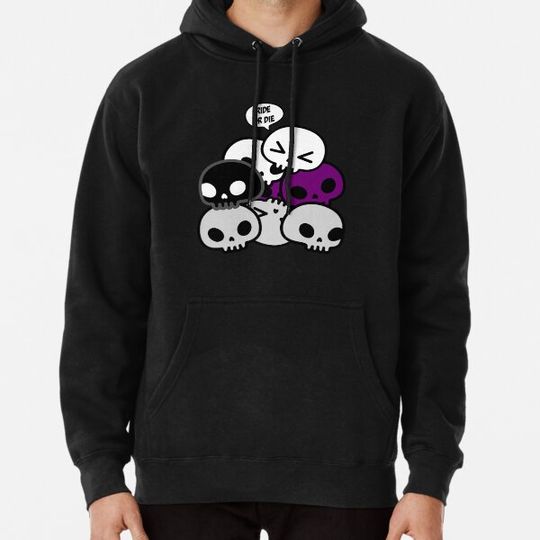 Discover Kawaii Skull Pile Demisexual Stuff pride or die Cute Demisexual Halloween Hoodies