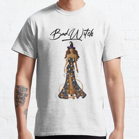 Discover Bad witch halloween animated design T-shirts