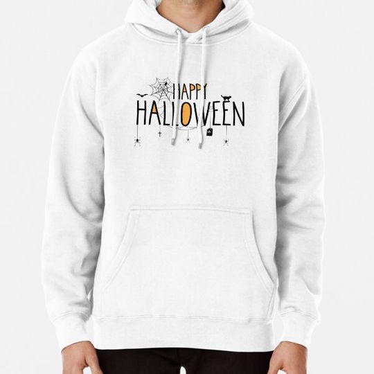 Discover Happy Halloween Bat Spider Cat Cross Cobweb RIP Hoodies