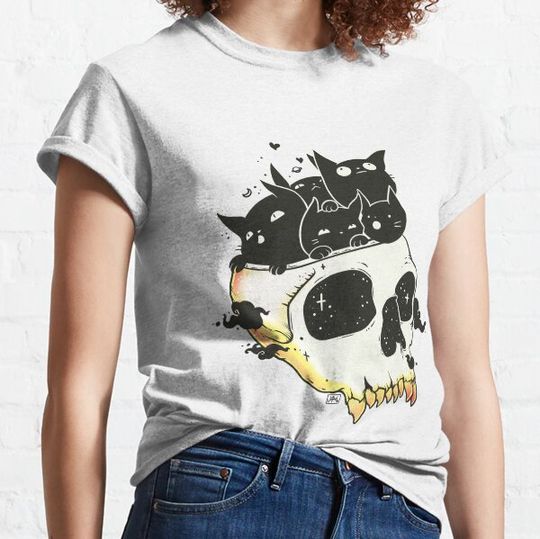 Discover Skull Full Of Black Cat Kittens T-shirts