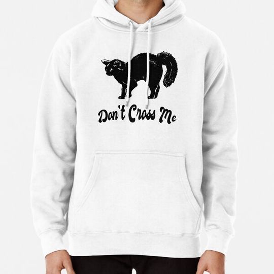 Discover Halloween Black Cat 'Don't Cross Me' Funny Illustration Hoodies