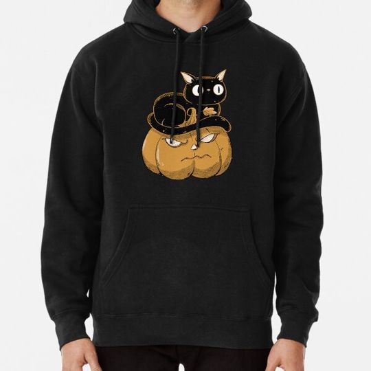 Discover Pumpkin and Black cat Hoodies