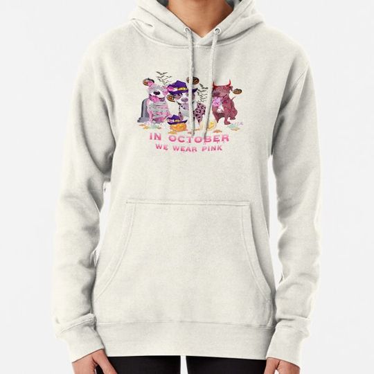 Discover Pitbull Dog In October We Wear Pink Breast Cancer Halloween T-Shirt Hoodies