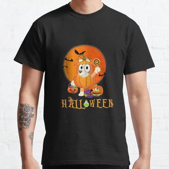 Discover Blueys Funny Halloween Anime Dog Cute T-shirts