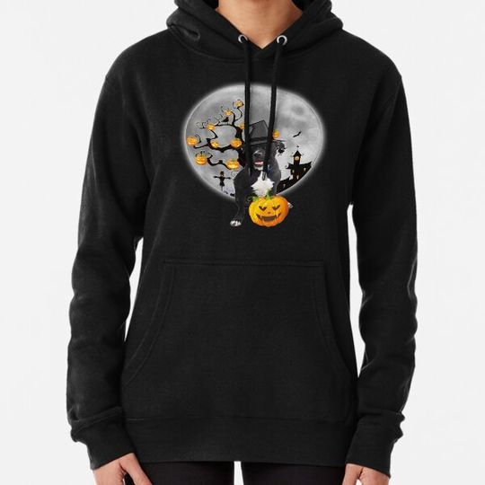Discover Pitbull Dog With Witch Hat Pumpkin Halloween Hoodies