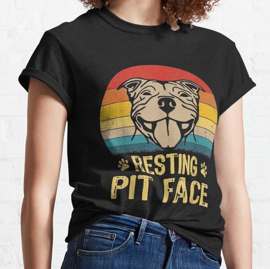 Discover Pitbull Dog Resting Pit Face T-shirts