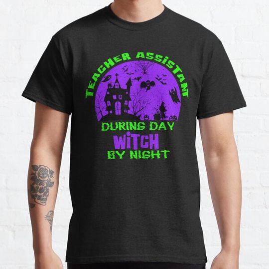 Discover Halloween Teacher Assistant During Day Witch By Night T-shirts