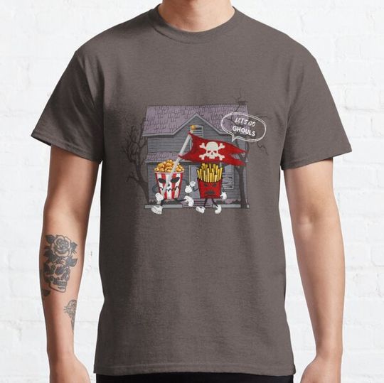 Discover Boo boo funny chicken French fries let's go ghouls Halloween T-shirts