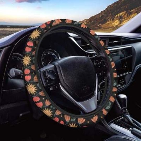 Discover Boho Sun Flower Steering Wheel Cover
