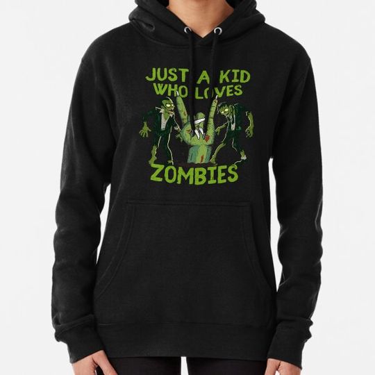 Discover Just Kid Who Loves Zombies Halloween Costume Party Hoodies