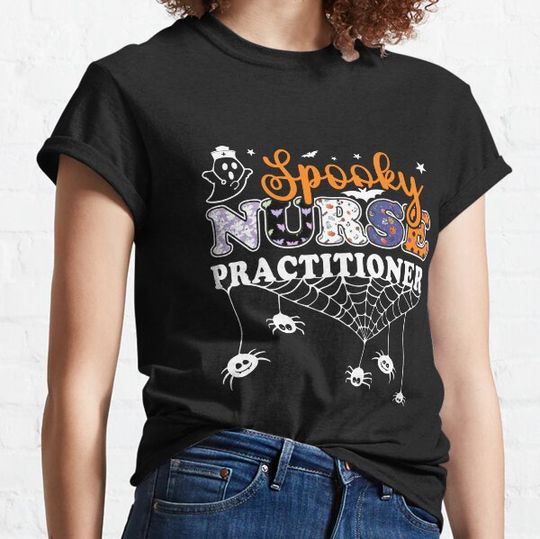 Discover Halloween Spooky Nurse Practitioner Health Worker Costume Women Men T-shirts