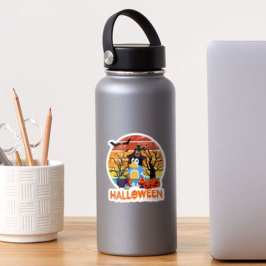 Discover Blueys Funny Halloween Dog Anime Sticker