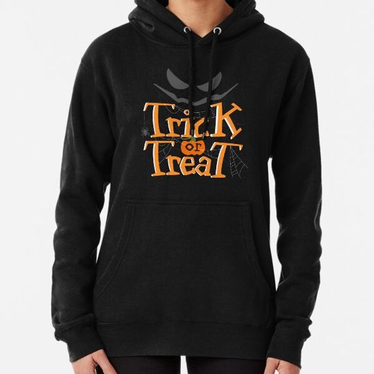 Discover trick treat lettering with face Hoodies