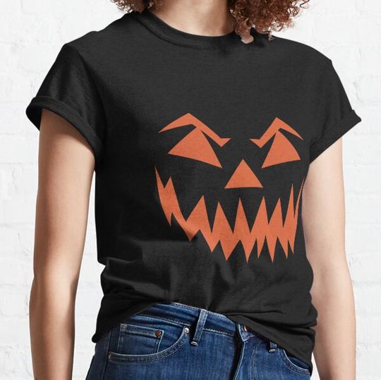 Discover Orange Jack-o-lantern Face T-shirts
