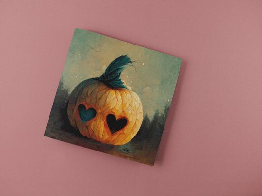 Discover Pumpkin Halloween Card Cute Hallowe'en Greetings Card