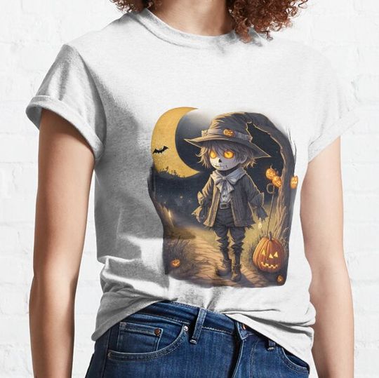 Discover Adorable Halloween Scarecrow - Spooktacular Fall Decor T-shirts