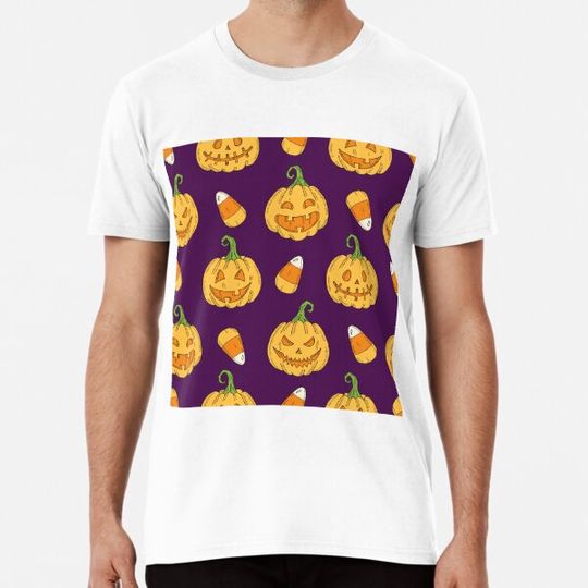 Discover Halloween Pumpkin Jack and candy corn pattern T-shirts