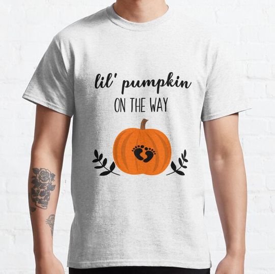 Discover Lil Pumpkin On the Way-Halloween Pregnancy Announcement T-shirts