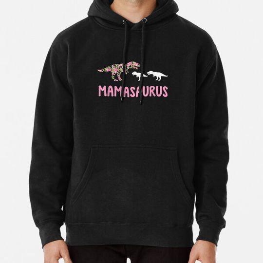 Discover Mom Of 2 Floral Dinosaur Hoodies