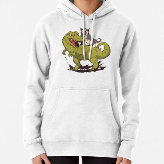 Discover HUSKY RIDING DINOSAUR Hoodies