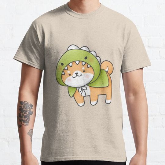 Discover Cute Dog Wearing Dino Coat T-shirts