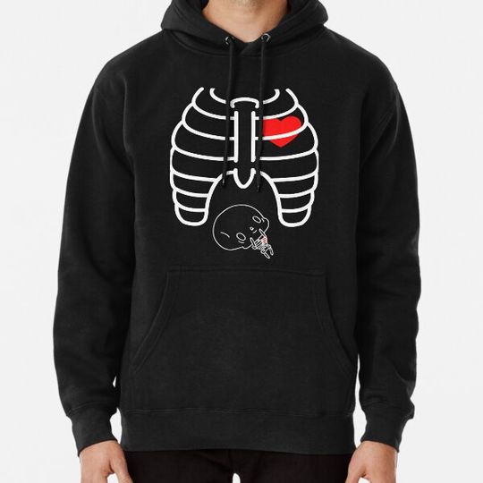 Discover Pregnancy Ribcage Heart, Xray Skeleton Pregnant Women gift,  best gift for HALLOWEEN Hoodies