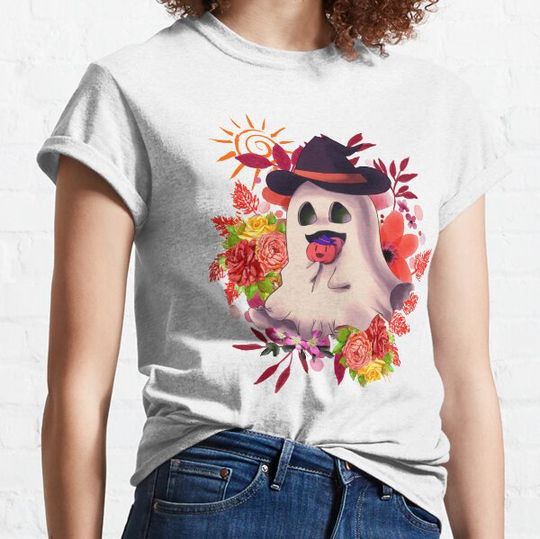 Discover Halloween Costume Vintage Floral Ghost Pumpkin Funny Graphic T-shirts