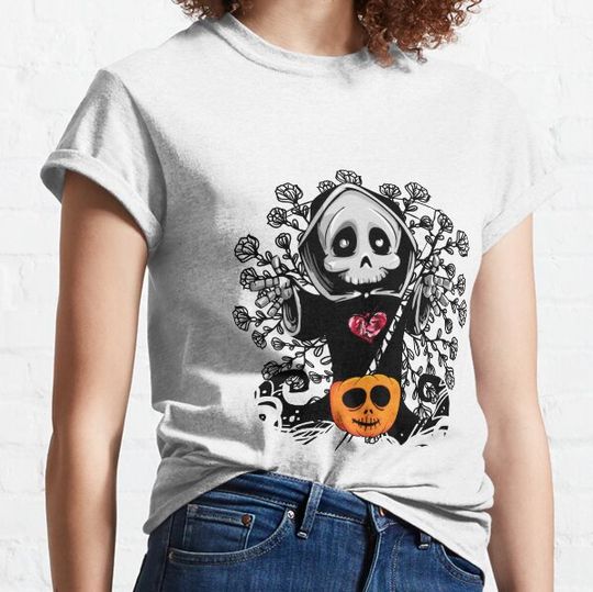 Discover Halloween Costume Vintage Floral Ghost Pumpkin Funny Graphic T-shirts