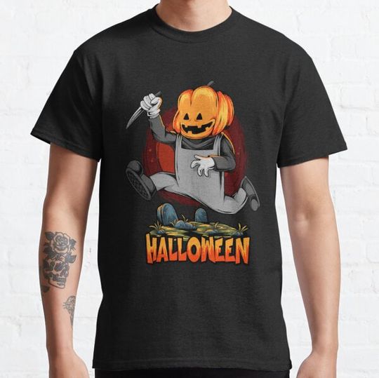 Discover Halloween Scary Pumpkin Head T-shirts
