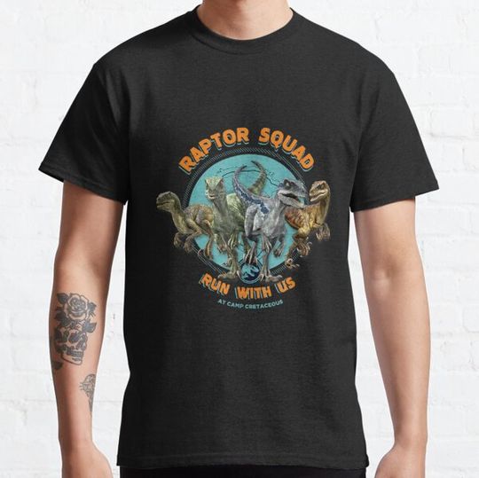 Discover Camp Cretaceous Raptor Squad Run With Us T-shirts