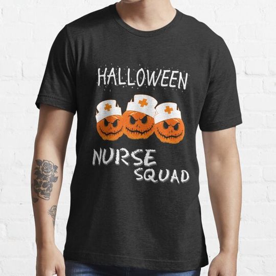 Discover Funny Halloween Nurse Squad T-Shirts - Pumpkin Theme