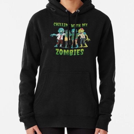 Discover Chillin With My Zombies Funny Halloween Boys Kids Hoodies