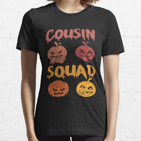 Discover Cousin Squad , Funny Halloween Pumpkins Cousin Crew - Design illustration T-shirts